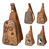 American Darling Sling Hand Tooled Genuine Leather Women Bag Western Handbag Purse