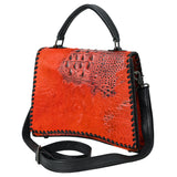 American Darling Tote Crocodile Embossed Genuine Leather Women Bag Western Handbag Purse