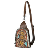 American Darling Sling Beautifully Hand Tooled  Hair-On Genuine Leather women bag western handbag purse