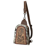 American Darling Sling Beautifully Hand Tooled  Hair-On Genuine Leather women bag western handbag purse