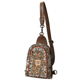 American Darling Sling Beautifully Hand Tooled  Hair-On Genuine Leather women bag western handbag purse