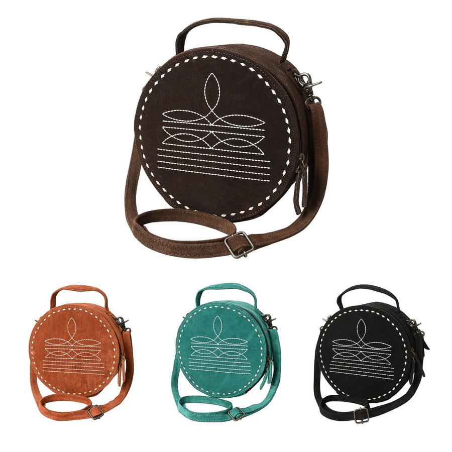 American Darling Genuine Suede Leather Women Canteen Bag Western Handbag Purse | Travel Clutch