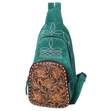 American Darling Sling Hand Tooled Genuine Leather Women Bag Western Handbag Purse