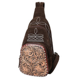 American Darling Sling Hand Tooled Genuine Leather Women Bag Western Handbag Purse