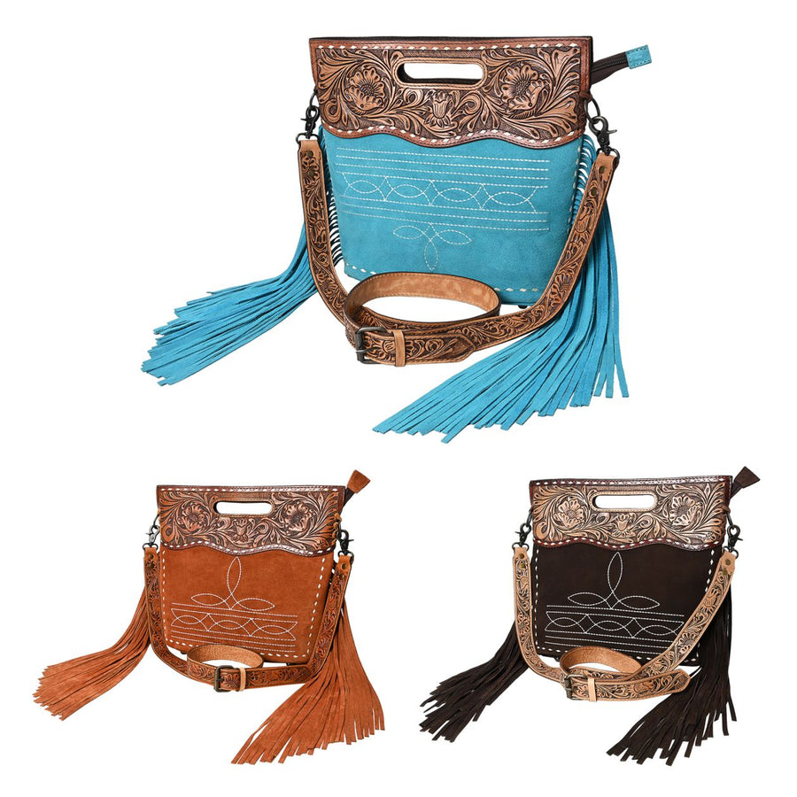 American Darling Crossbody Beautifully Hand Tooled Genuine Leather Women's Bag Western Handbag Purse| Bag