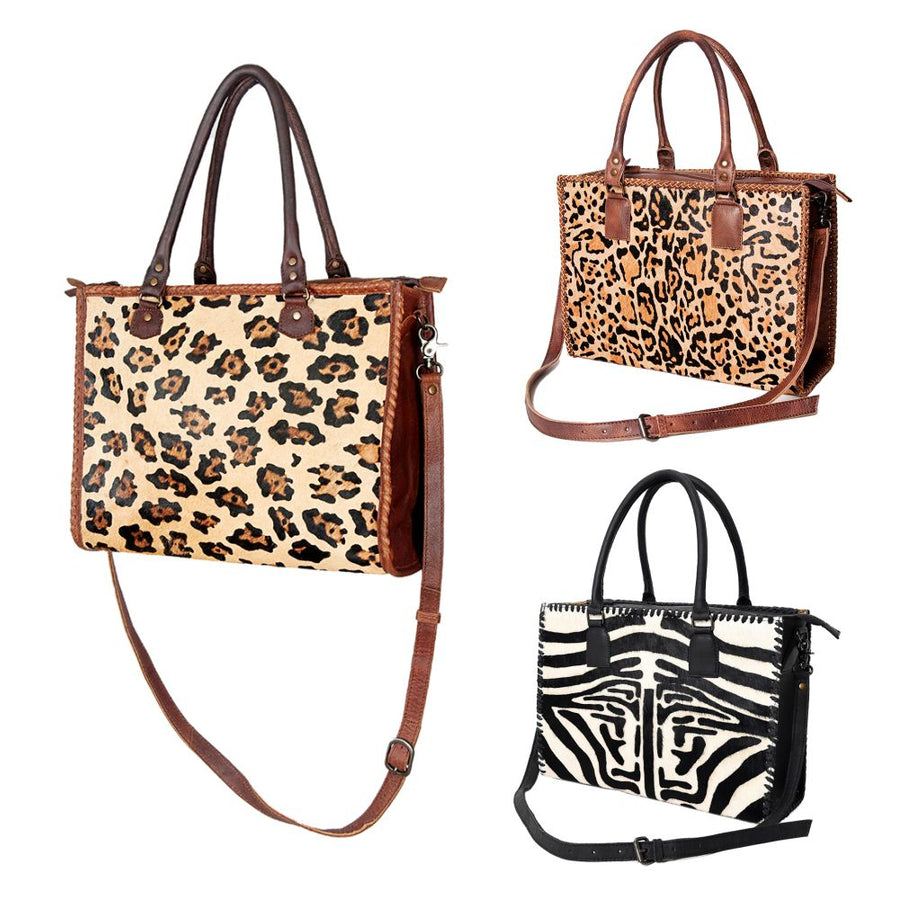 American Darling Briefcase Hair On Genuine Leather Western Women Bag | Handbag Weekend Travel Bags for