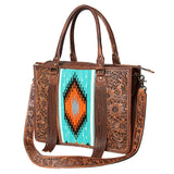 American Darling Briefcase Hand Tooled Saddle Blanket Genuine Leather women bag western handbag purse