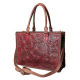 American Darling Briefcase Hand Tooled Genuine Leather Women Bag Western Handbag Purse