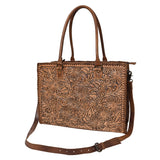 American Darling Briefcase Hand Tooled Genuine Leather Women Bag Western Handbag Purse