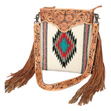 American Darling Cross Body Hand Tooled Saddle Blanket Genuine Leather Women Bag Western Handbag Purse