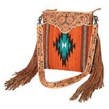 American Darling Cross Body Hand Tooled Saddle Blanket Genuine Leather Women Bag Western Handbag Purse