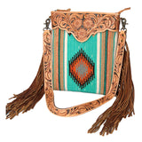 American Darling Cross Body Hand Tooled Saddle Blanket Genuine Leather Women Bag Western Handbag Purse