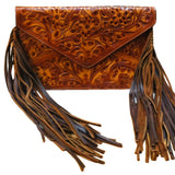 American Darling ADBG476ANTBR Envelope Hand Tooled Genuine Leather Women Bag Western Handbag Purse