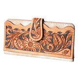 American Darling ADBG487BR Wallet Hand Tooled Hair On Genuine Leather Women Bag Western Handbag Purse