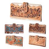 American Darling ADBG487BR Wallet Hand Tooled Hair On Genuine Leather Women Bag Western Handbag Purse