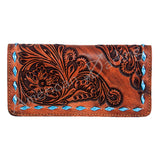 American Darling ADBG497BR1 Wallet Hand Tooled Genuine Leather Women Bag Western Handbag Purse