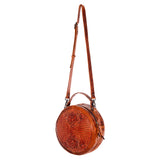 American Darling ADBG498A Canteen Hand Tooled Genuine Leather Women Bag Western Handbag Purse