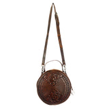 American Darling ADBG498A Canteen Hand Tooled Genuine Leather Women Bag Western Handbag Purse