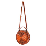 American Darling ADBG498A Canteen Hand Tooled Genuine Leather Women Bag Western Handbag Purse