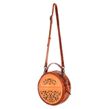 American Darling ADBG498A Canteen Hand Tooled Genuine Leather Women Bag Western Handbag Purse