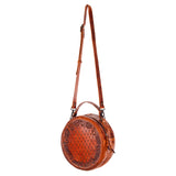 American Darling ADBG498A Canteen Hand Tooled Genuine Leather Women Bag Western Handbag Purse