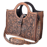 American Darling ADBG500 Tote Hand Tooled Genuine Leather Women Bag Western Handbag Purse