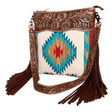 American Darling Signature Crossbody Hand Tooled Saddle Blanket Genuine Leather Women Bag Western Handbag Purse