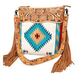 American Darling Signature Crossbody Hand Tooled Saddle Blanket Genuine Leather Women Bag Western Handbag Purse