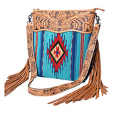 American Darling Signature Crossbody Hand Tooled Saddle Blanket Genuine Leather Women Bag Western Handbag Purse