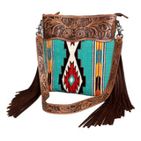 American Darling Signature Crossbody Hand Tooled Saddle Blanket Genuine Leather Women Bag Western Handbag Purse