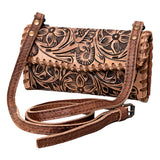 American Darling ADBG514BR Small Crossbody Hand Tooled Genuine Leather Women Bag Western Handbag Purse