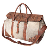 American Darling ADBG516 Duffel Hand Tooled Saddle Blanket Genuine Leather Women Bag Western Handbag Purse