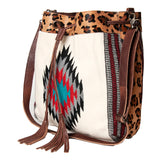 American Darling ADBG574D1 Large Crossbody Saddle Blanket Hair On Genuine Leather Women Bag Western Handbag Purse