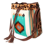 American Darling ADBG574D1 Large Crossbody Saddle Blanket Hair On Genuine Leather Women Bag Western Handbag Purse