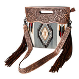 American Darling Clutch Hand Tooled Saddle Blanket Genuine Leather Women Bag Western Handbag Purse