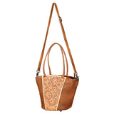 American Darling Hand Tooled Hair On Genuine Leather Women Bag Western Handbag Purse