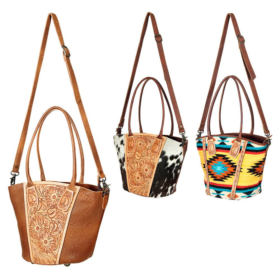 American Darling Hobo Bag Hand Tooled Floral Carved Cowhide Genuine Leather Western Bag with YKK Zipper