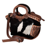 American Darling Hand Tooled Hair On Genuine Leather Women Bag Western Handbag Purse