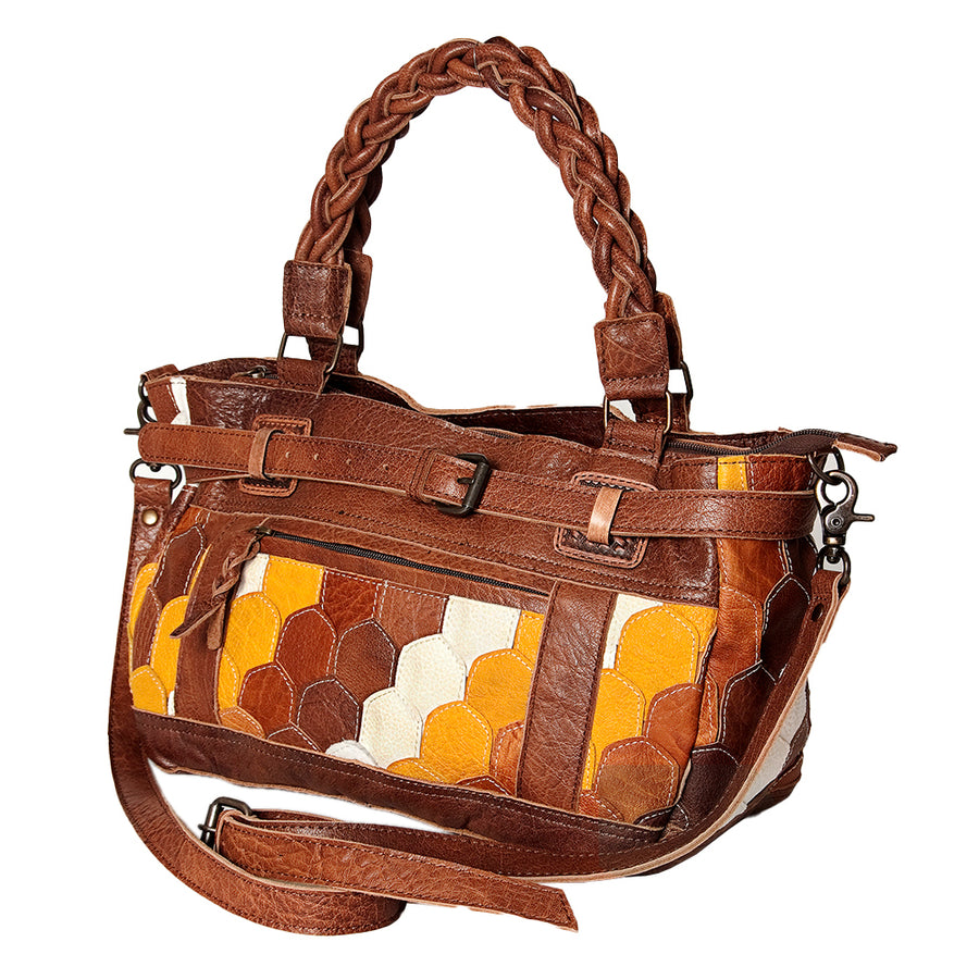 American Darling Tote Bag Genuine Leather Western Shoulder Purse with Braided Handle and YKK Zipper