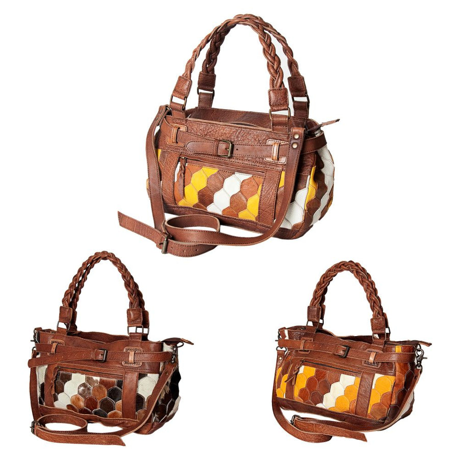 American Darling Tote Bag Genuine Leather Western Shoulder Purse with Braided Handle and YKK Zipper