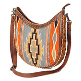 American Darling Hand Tooled Saddle Blanket Genuine Leather Women Bag Western Handbag Purse