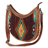 American Darling Hand Tooled Saddle Blanket Genuine Leather Women Bag Western Handbag Purse