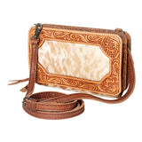 American Darling Hand Tooled Hair On Genuine Leather Women Bag Western Handbag Purse