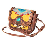 American Darling Hand Tooled Saddle Blanket Genuine Leather Women Bag Western Handbag Purse