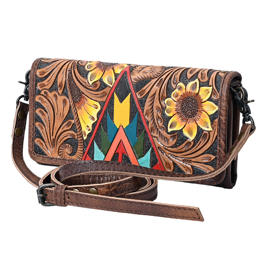 American Darling Wallet for Women, Hair-On Cowhide, Genuine Western Leather, Well-Compartmentalized Clutch with YKK Zipper