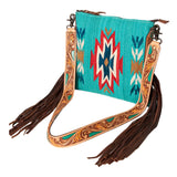 American Darling Hand Tooled Saddle Blanket Genuine Leather Women Bag Western Handbag Purse