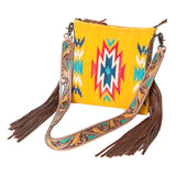 American Darling Hand Tooled Saddle Blanket Genuine Leather Women Bag Western Handbag Purse