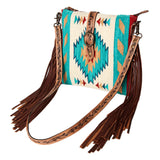 American Darling Hand Tooled Saddle Blanket Genuine Leather Women Bag Western Handbag Purse