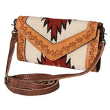 American Darling Hand Tooled Saddle Blanket Genuine Leather Women Bag Western Handbag Purse