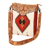 American Darling Hand Tooled Saddle Blanket Genuine Leather Women Bag Western Handbag Purse